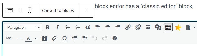 classic editor block
