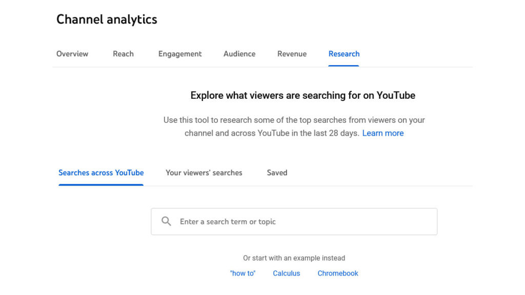 youtube analytics research